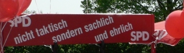Schriftzug am SPD-Stand während des Frühlingsfests 2006